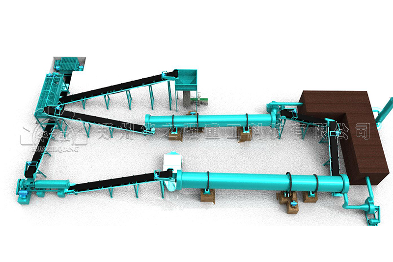 内蒙古新型有机肥二合一造粒机设备生产线